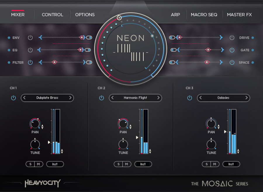 Mosaic Neon - Mixer UI