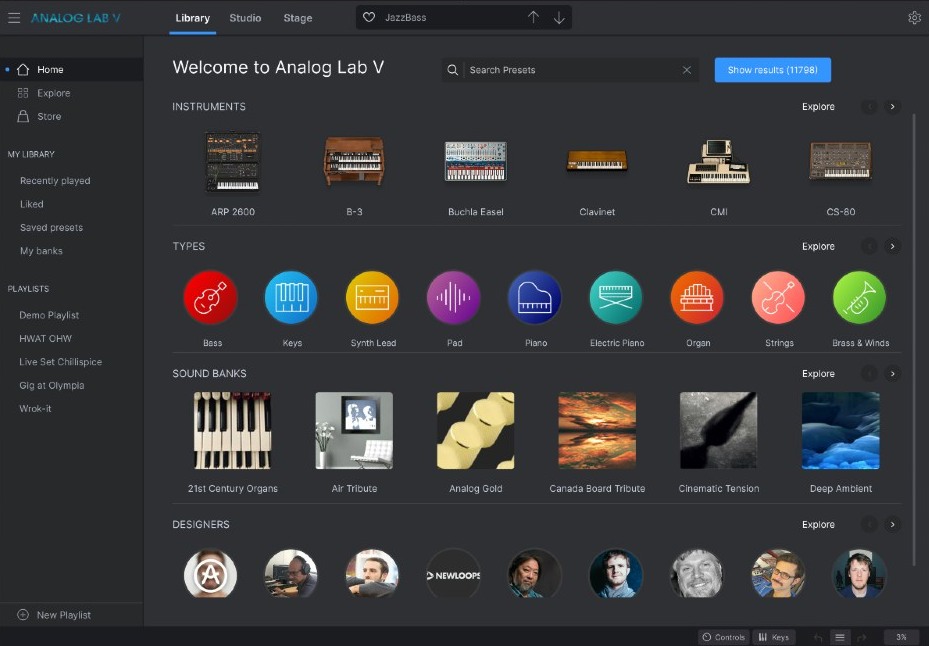 Analog Lab V - User Interface (Main)