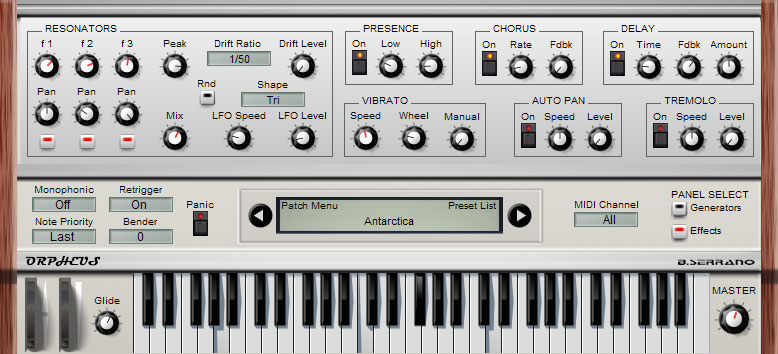 Orpheus FX User Interface
