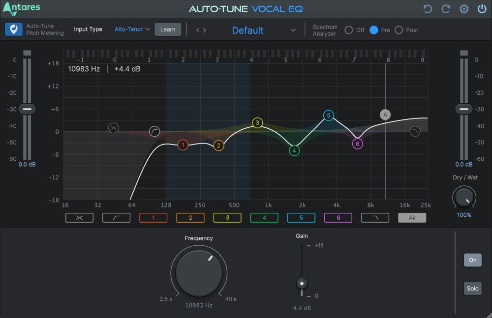 Antares Auto Tune Vocal EQ GUI Default