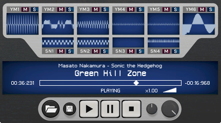 RYMCAST Genesis VGM Player - User Interface