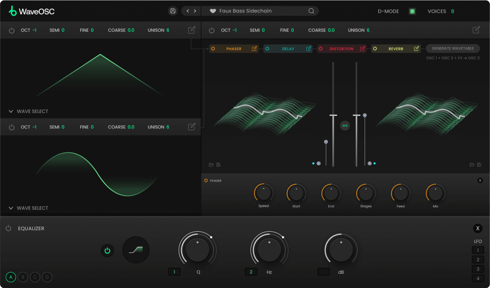 Plugin Boutique WaveOSC - User Interface (FX Panels)