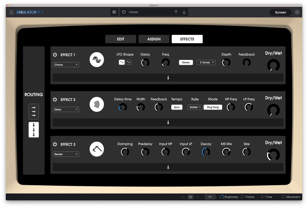 Arturia Emulator V - User Interface Effects