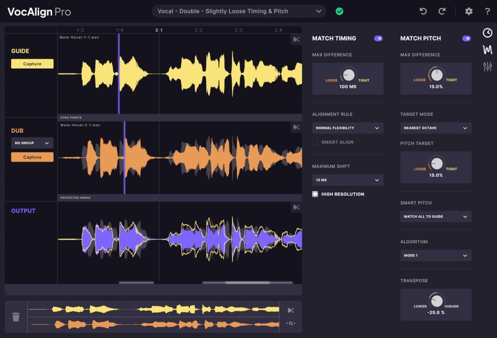 VocAlign 6 Pro - Waveform View 1