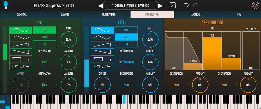 BLEASS SampleWiz 2 - Modulation UI