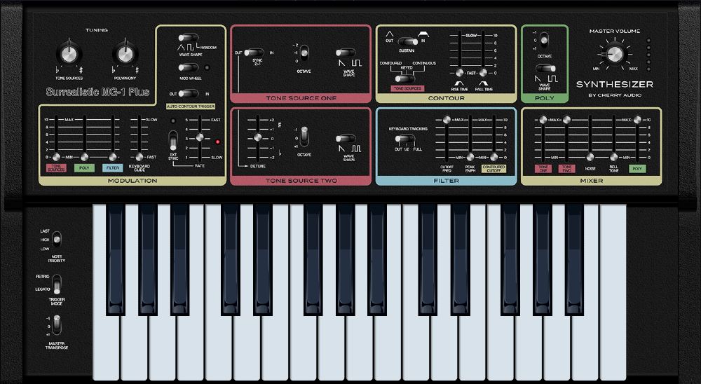 Cherry Audio Surrealistic MG-1 Plus Synthesizer - User Interface