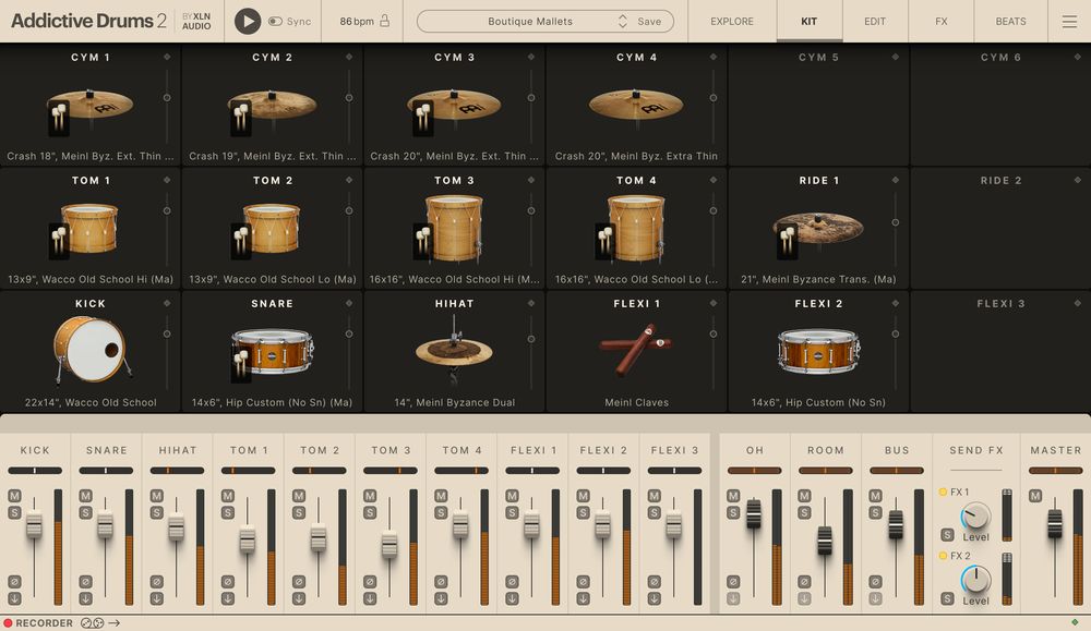 XLN Audio Boutique Mallets ADpak - Kit View