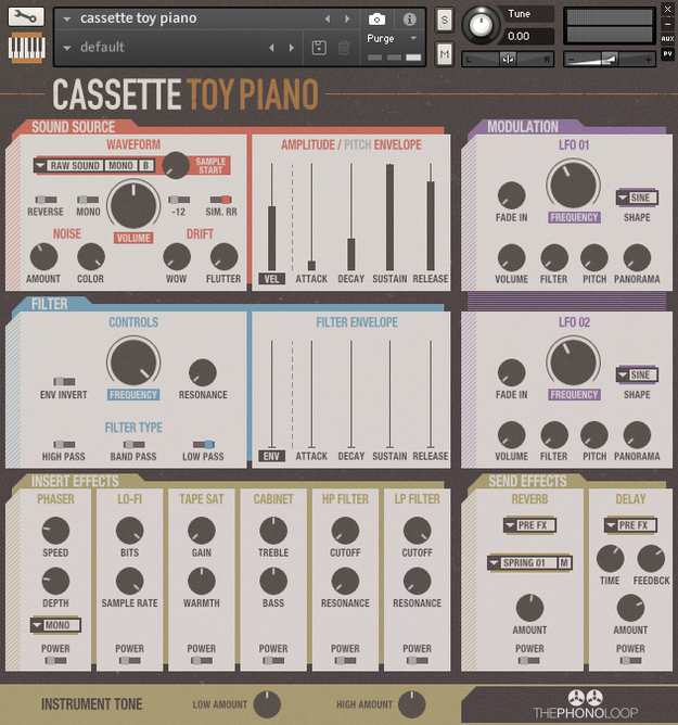Cassette Toy Piano for Kontakt interface