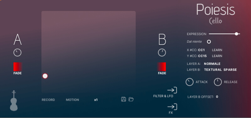 Poiesis Cello 2 - XY Pad GUI