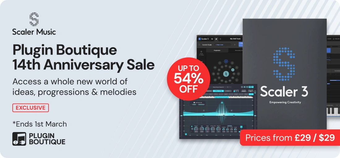 Scaler Music x Plugin Boutique 14th Anniversary Sale (Exclusive)