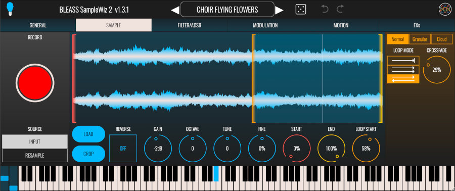 BLEASS SampleWiz 2 - Sample UI