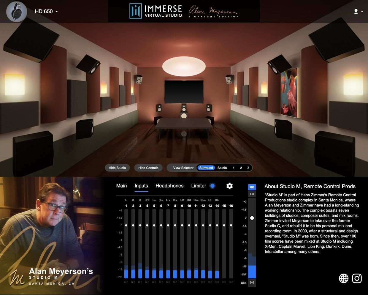 Embody Immerse Virtual Studio | Alan Meyerson - Inputs