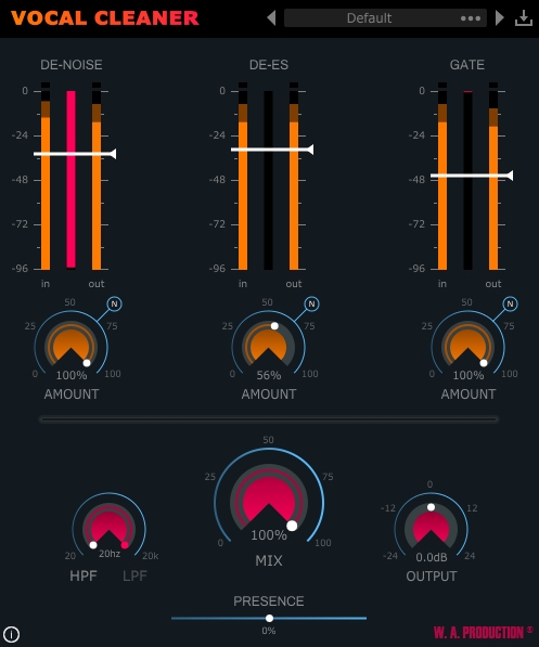 Vocal Cleaner - User Interface