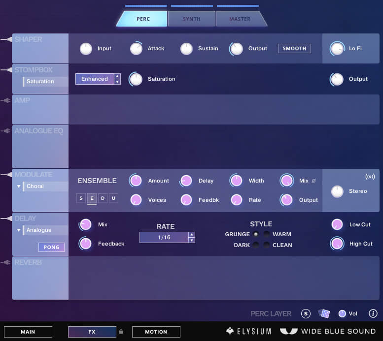 Wide Blue Sound ELYSIUM - FX Page