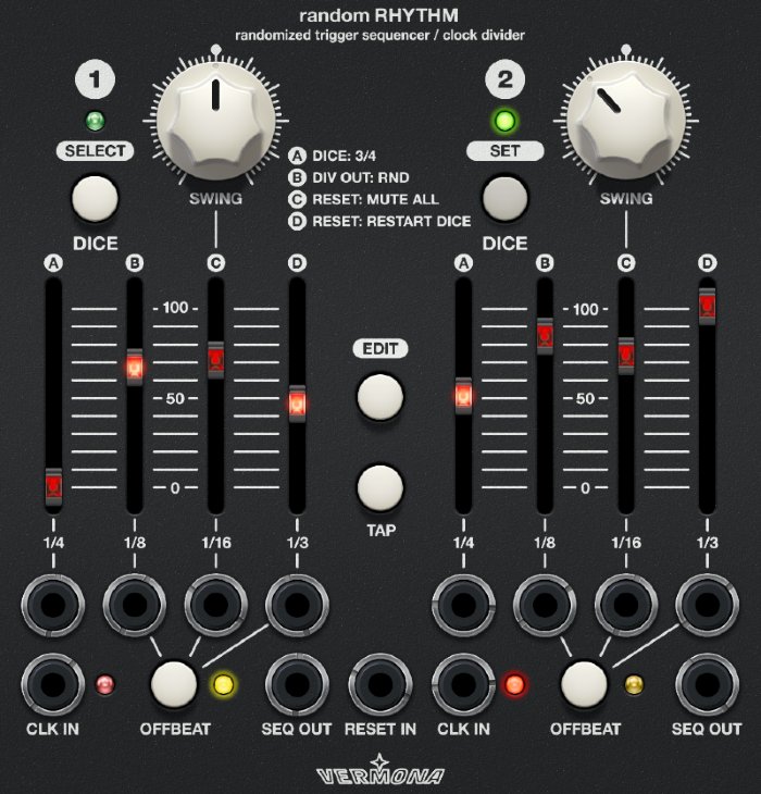 Softube Vermona Random Rhythm - User Interface