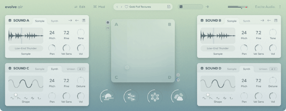 Excite Audio Evolve Air - Main Page