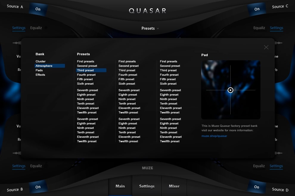 Muze Quasar - Presets