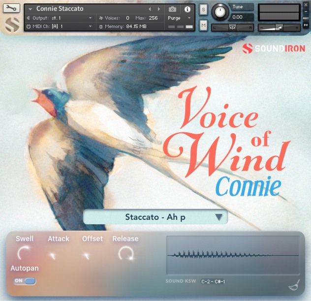 Soundiron Voice of Wind: Connie - User Interface (Staccato)
