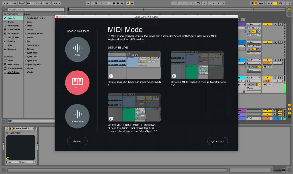 VocalSynth 2 - MIDI Mode