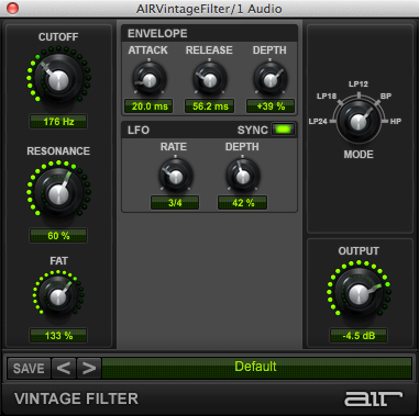 Vintage Filter User Interface