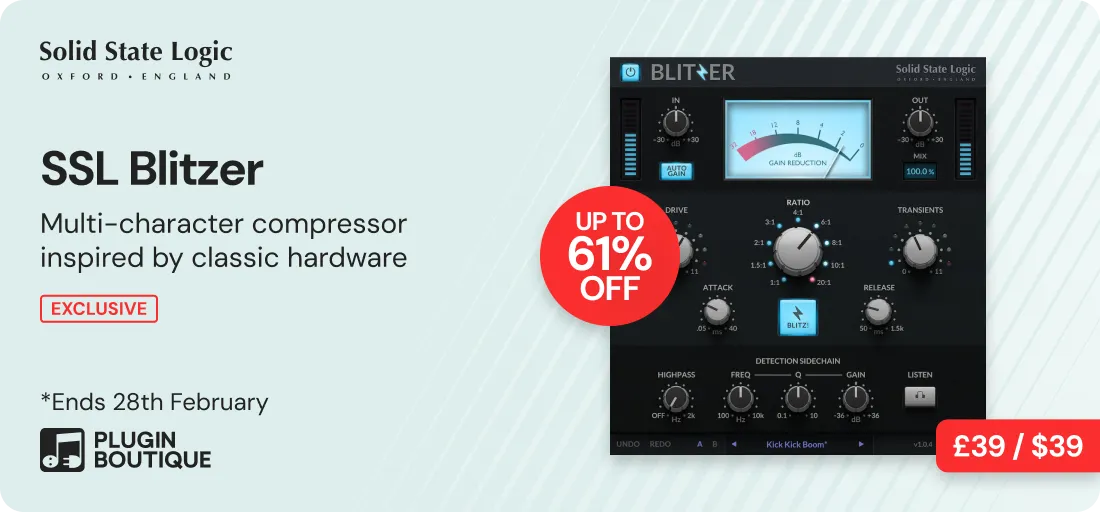 Solid State Logic SSL Blitzer x Plugin Boutique 14th Anniversary Sale (Exclusive)