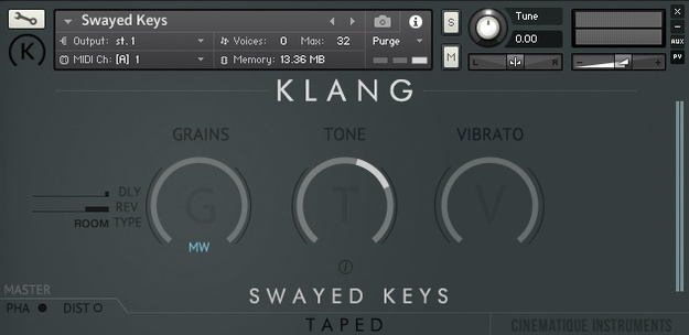 TAPED: Swayed Keys interface