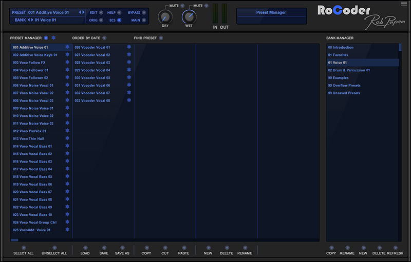 Rob Papen RoCoder - Manager UI