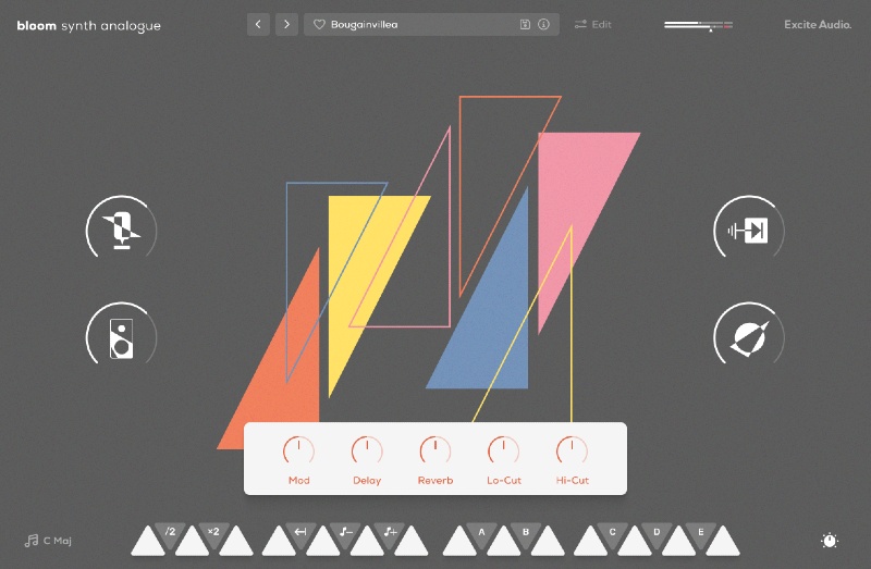 Bloom Synth Analogue - Play Page with FX