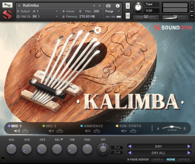Soundiron: Kalimba 3.0 - Main GUI
