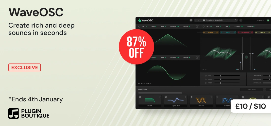Plugin Boutique WaveOsc $10 Holiday Sale (Exclusive)