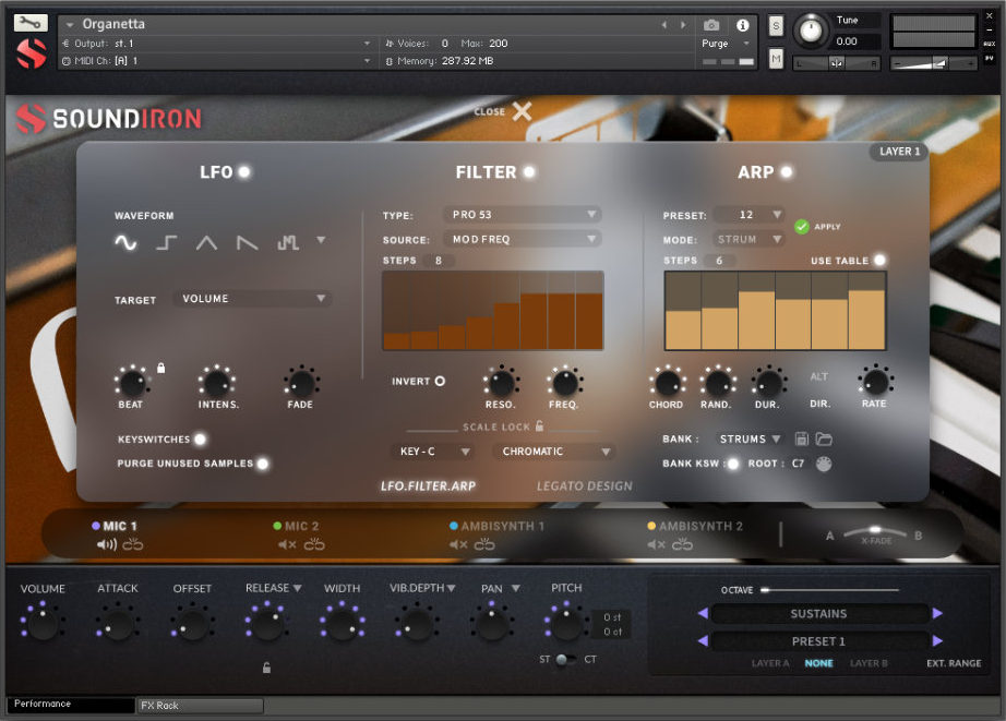 Soundiron Organetta - Strum UI