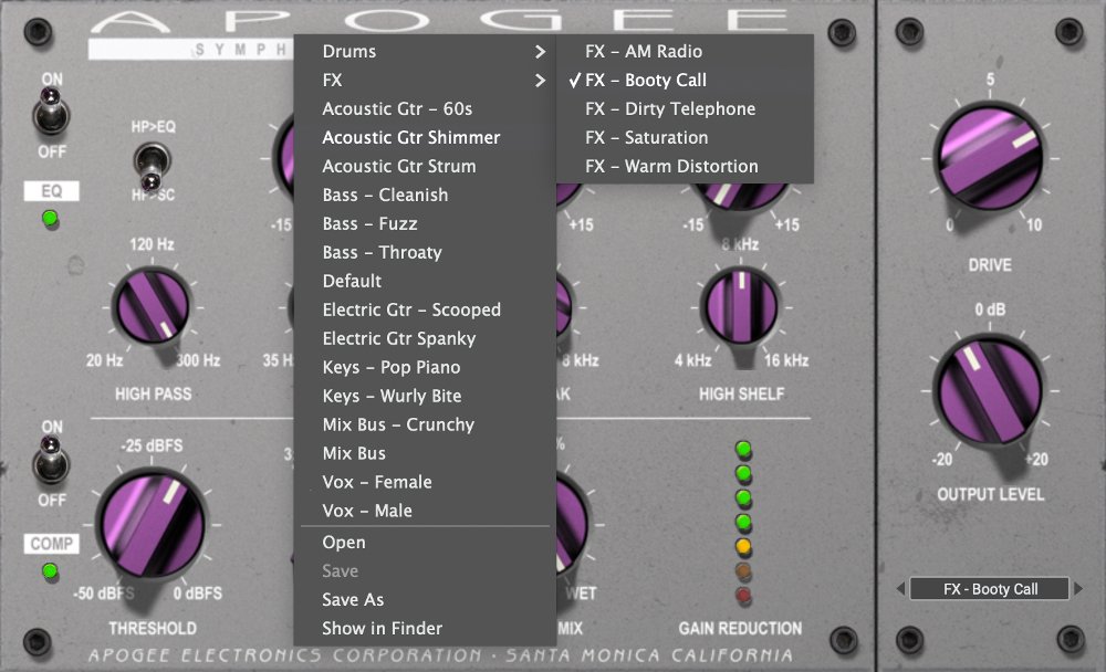 Apogee Symphony ECS Channel Strip - Presets Image 1