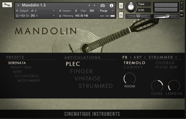 Cinematique Instruments Mandolin - GUI