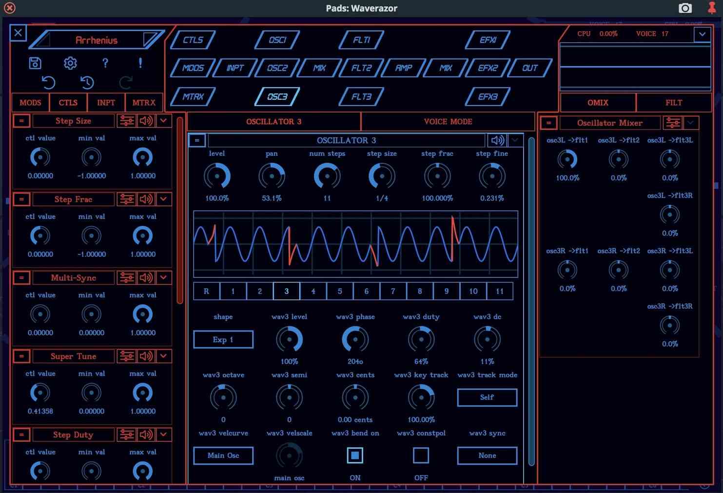 Tracktion MOK Waverazor - Editor Mode 1