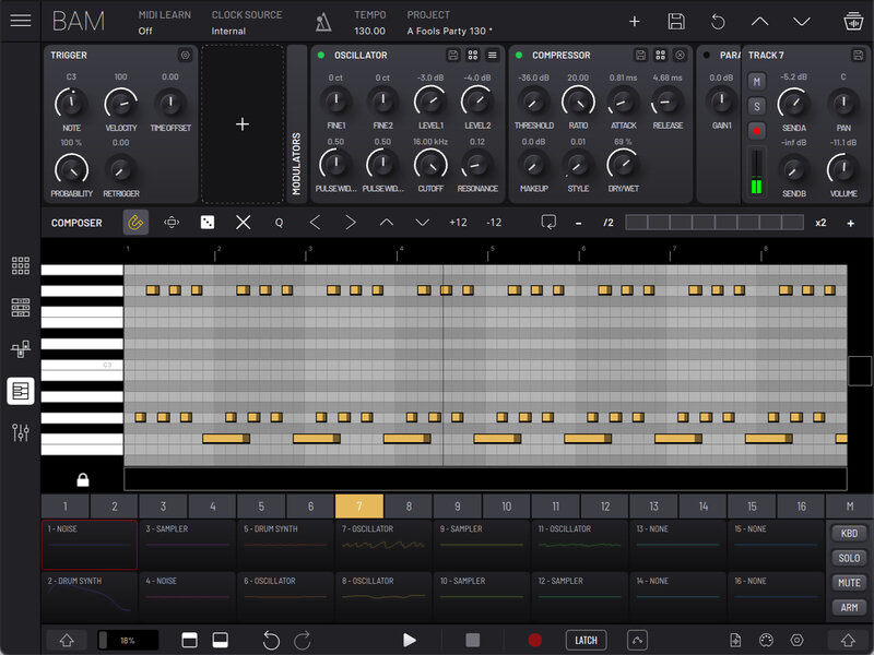 Imaginado BAM - Beat Maker & Music Maker - Composer Panel 