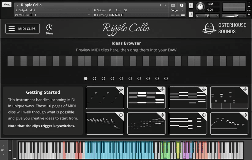 Ripple Cello - MIDI GUI