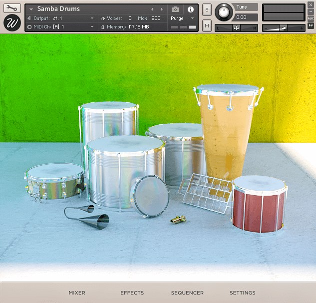 Wavesfactory Samba Drums - User Interface
