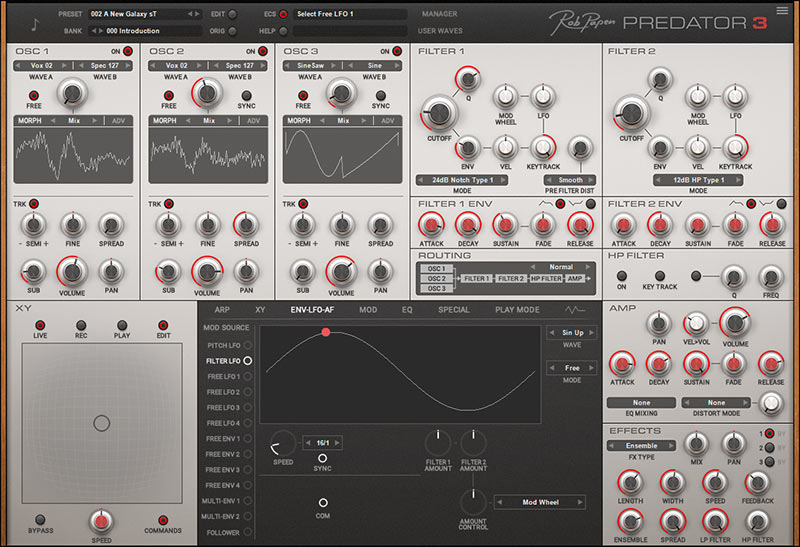 Rob Papen Predator 3 - Filter LFO UI