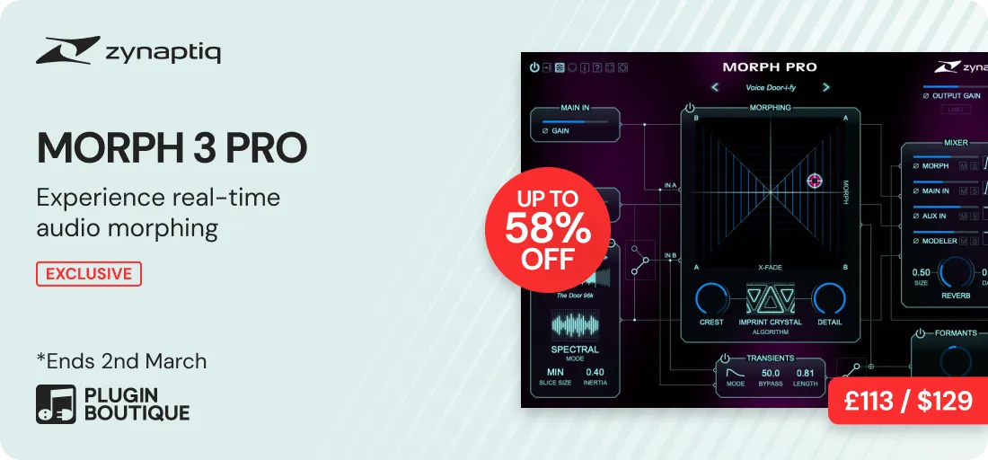 Zynaptiq MORPH 3 PRO Plugin Boutique 14th Anniversary Sale (Exclusive)
