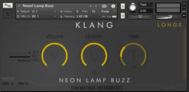 Neon Tube Buzz interface