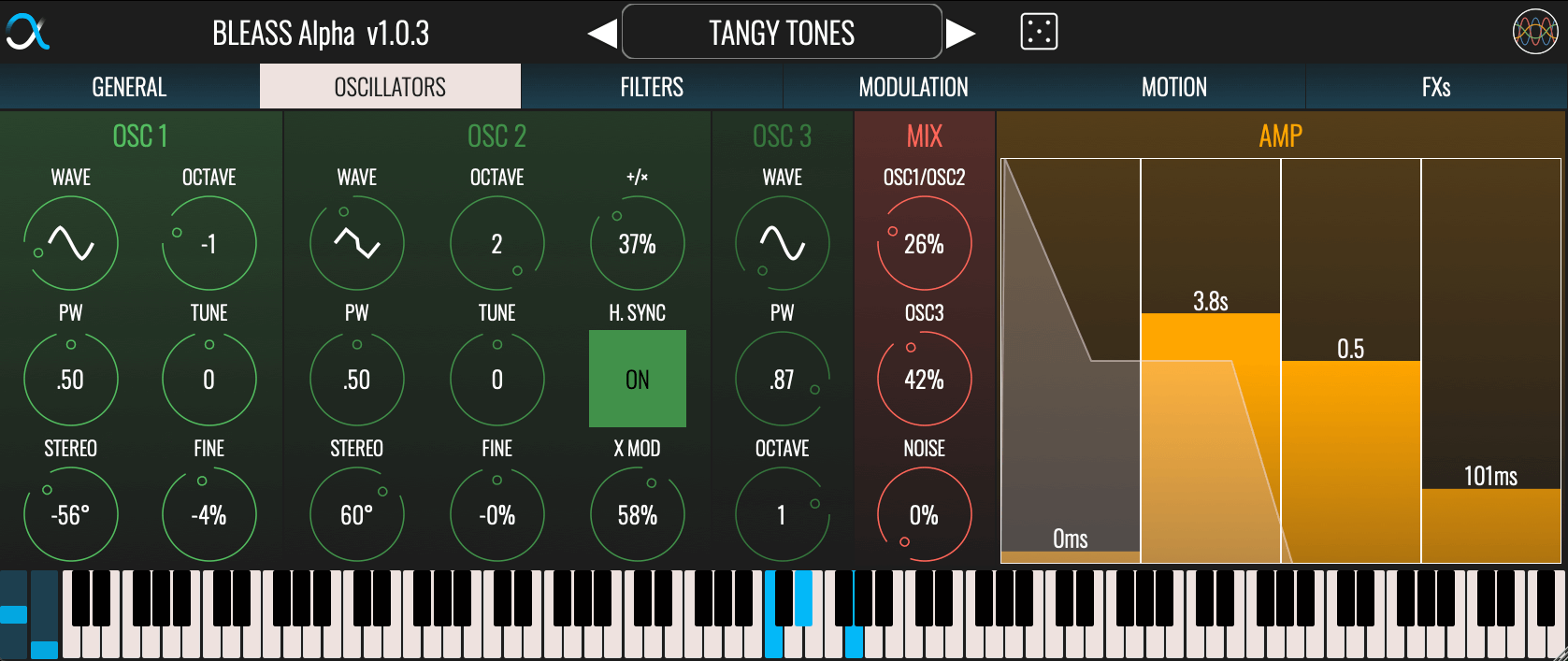 BLEASS Alpha Synthesizer - Oscillators Stage