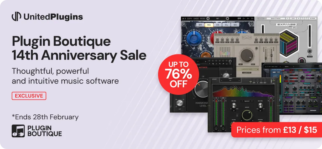 United Plugins x Plugin Boutique 14th Anniversary Sale (Exclusive)