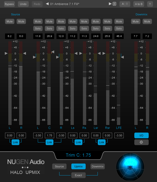 Halo Upmix User Interface 2