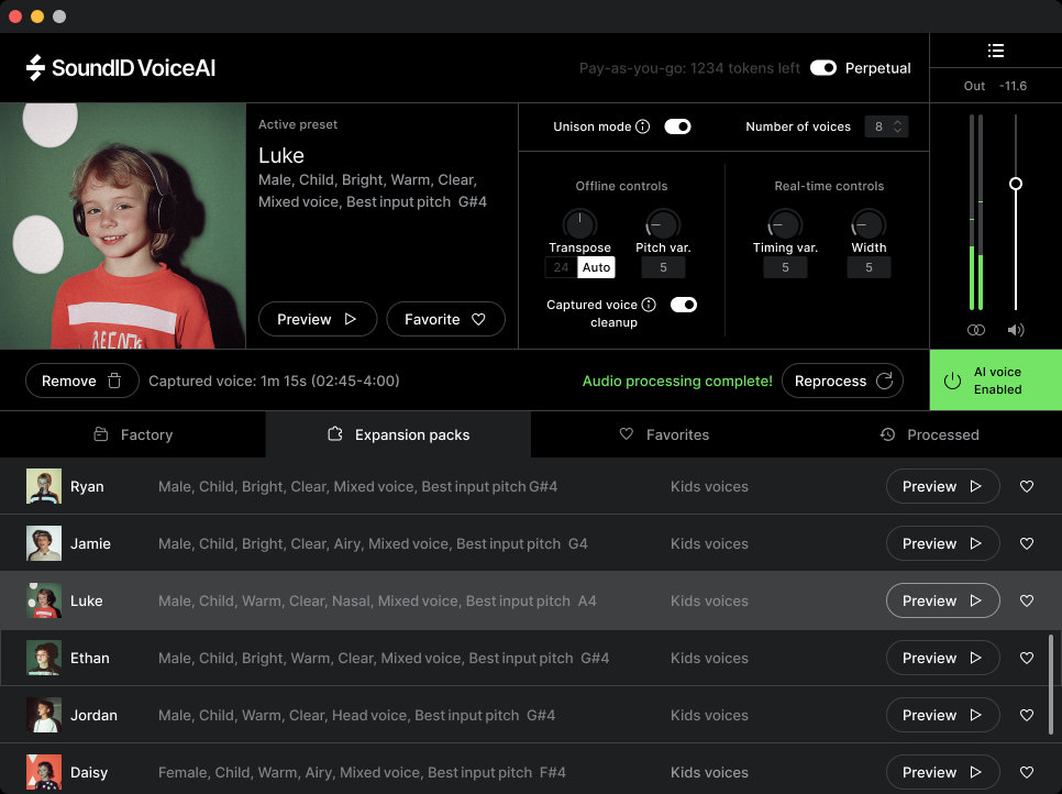 SoundID VoiceAI Kids Voices Expansion Pack - UI 3