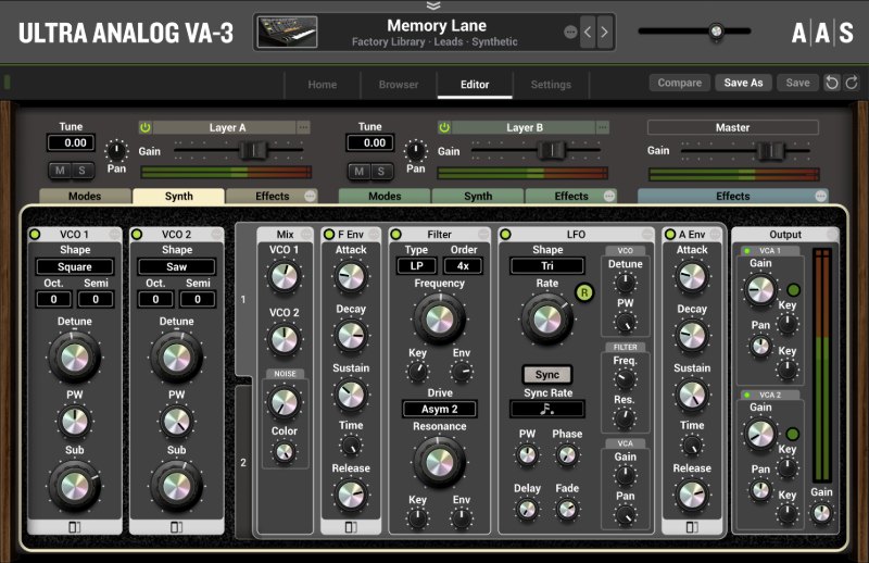 Ultra Analog VA-3 - UI (Synth)