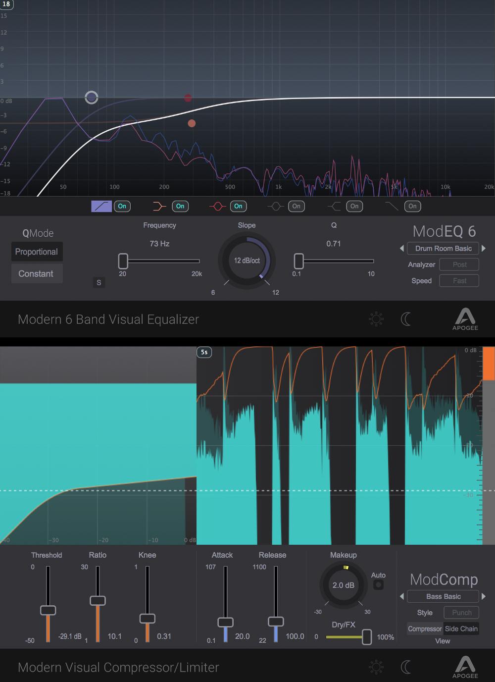 Apogee ModEQ 6 + ModComp Bundle - Dark Mode