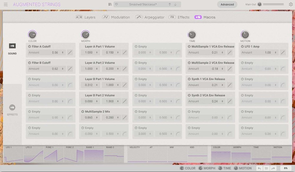 Arturia Augmented STRINGS - Macros View