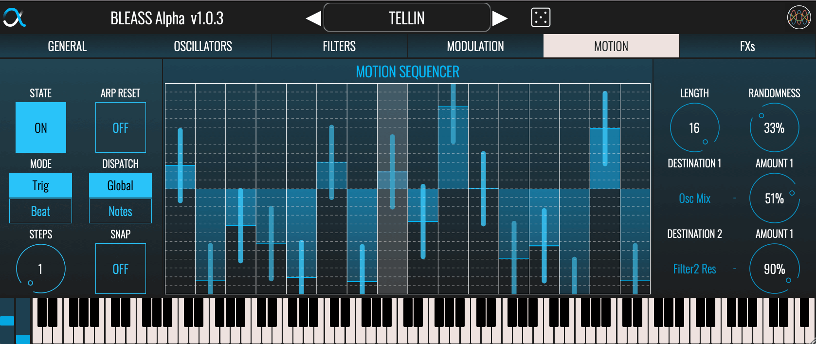 BLEASS Alpha Synthesizer - Motion Sequencer Stage