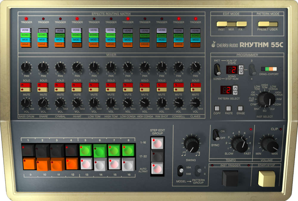 KR-55C Drum Machine - UI 1