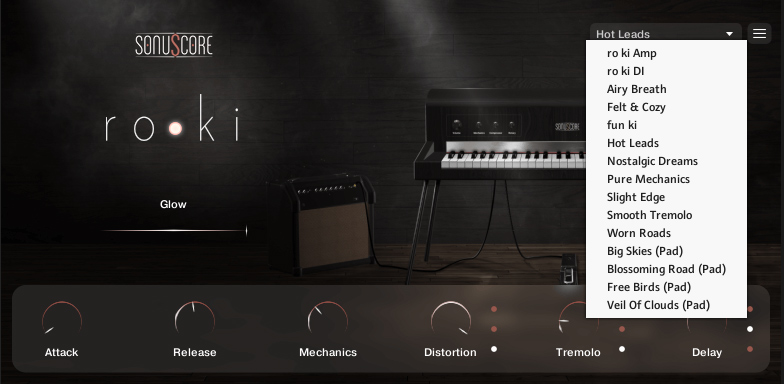 Sonuscore ro•ki - Electric Piano - Presets GUI